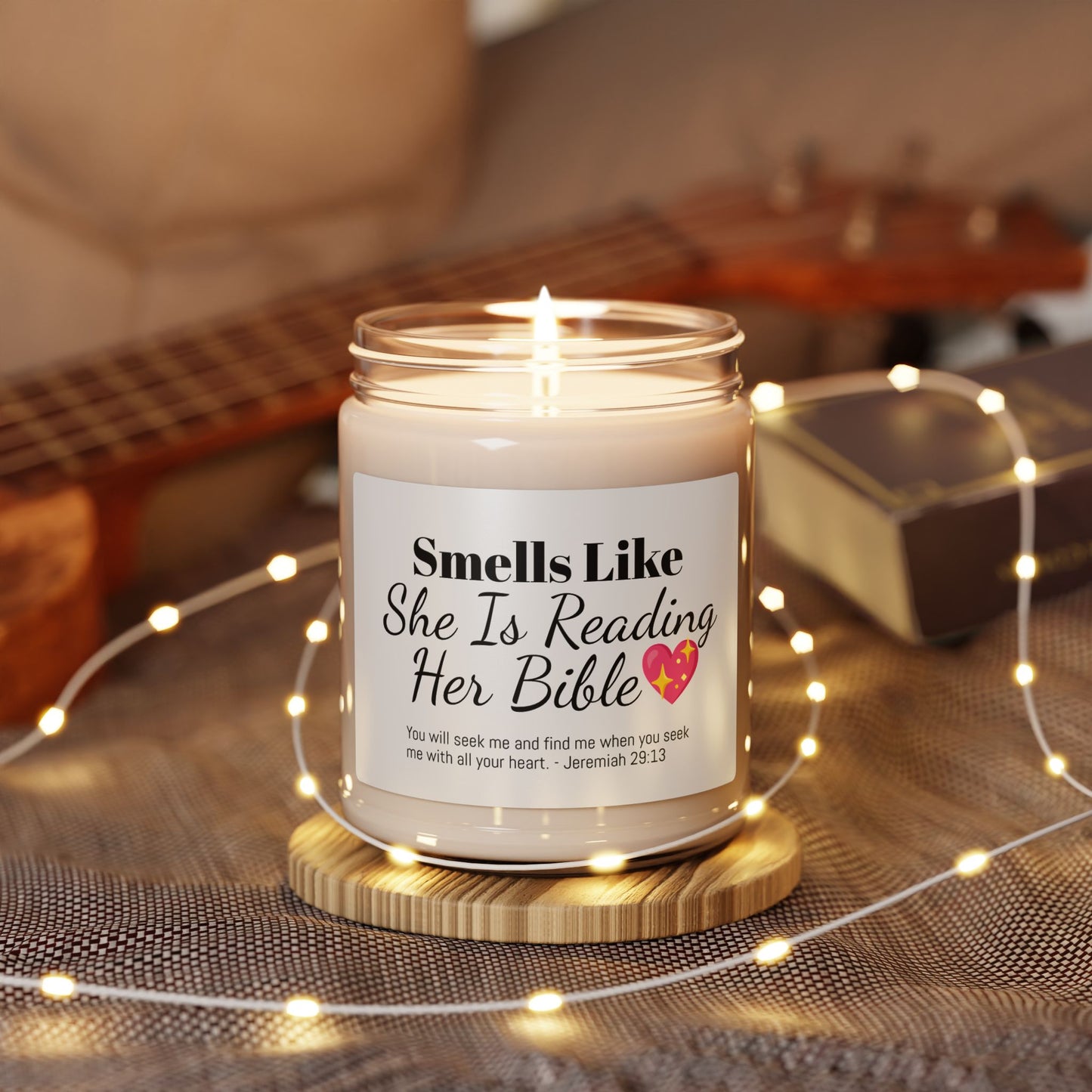 She Is Reading Her Bible Candle