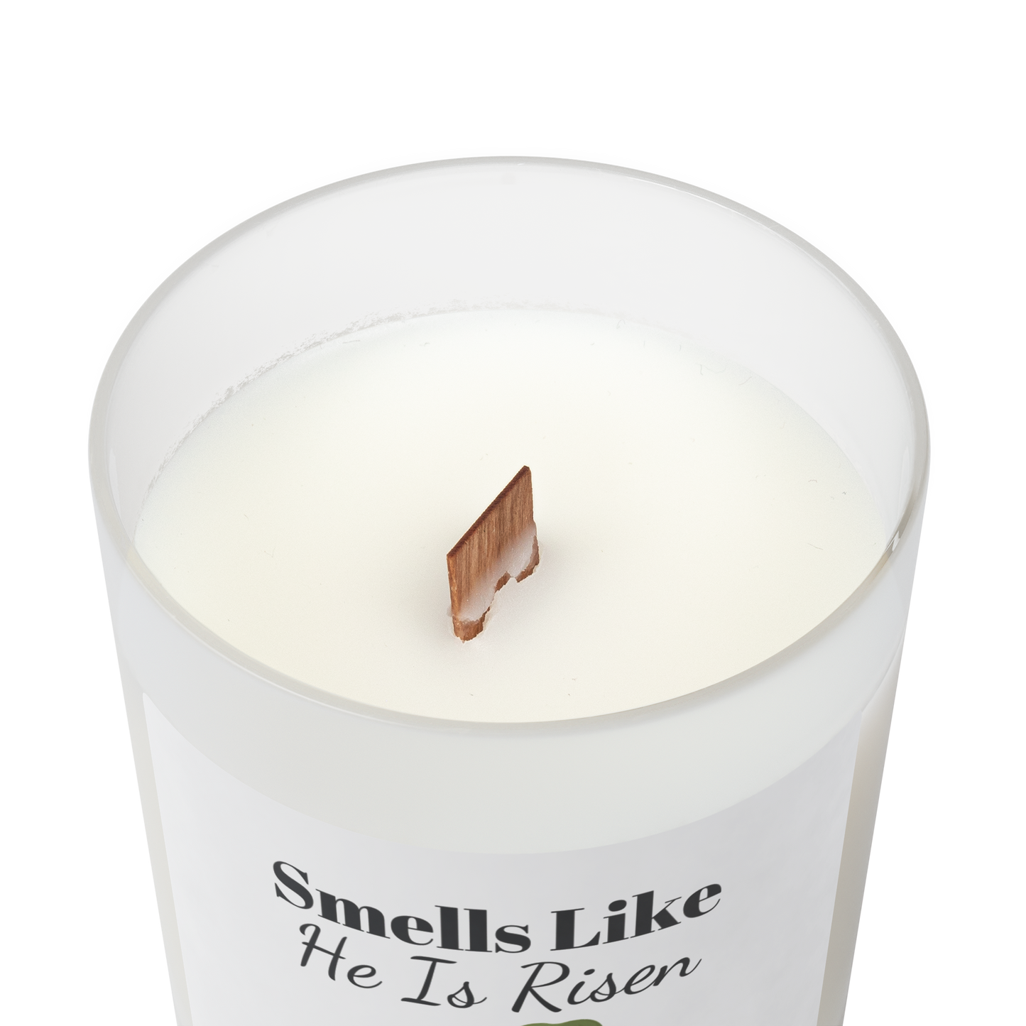 He Is Risen Frosted Candle