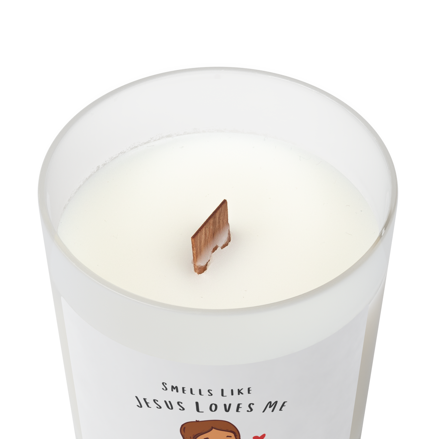 Jesus Loves Me Frosted Candle