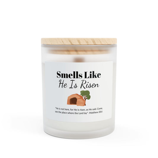 He Is Risen Frosted Candle
